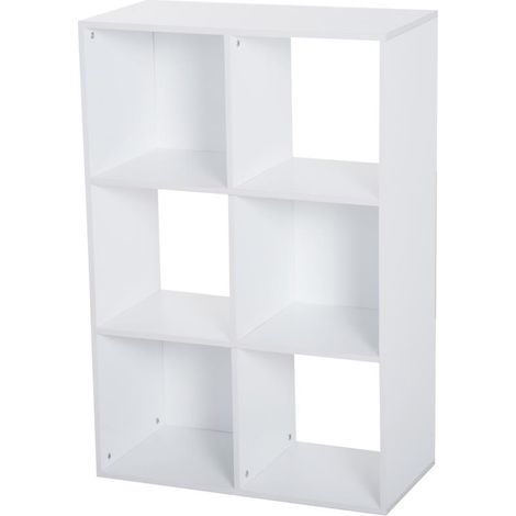LIBRERIA CON 6 SCOMPARTI CUBO 91.5 X 29.5 X 61.5 CM BIANCA (1/5)