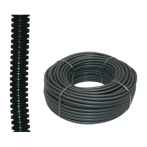 Tubo Corrugato Nero Per Cavi Con Tirafilo Diam.32mm. Rotolo 25 Mt.
