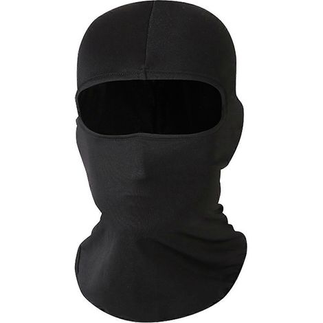 Cagoule unie noire, taille unique, idéale pour le ski, la pêche et l'équitation en extérieur. Protection du visage, du cou et du visage. Tour de cou rafraîchissant et coupe-vent. Taille unique. (1/5)