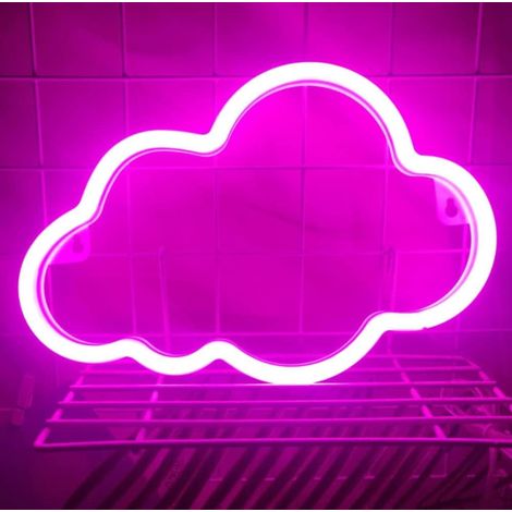 Lampe Nuit Néon - Nuage - Fonctionne Sur Piles Ou USB - Pour Chambre Enfants - 1 Pièce (1/4)