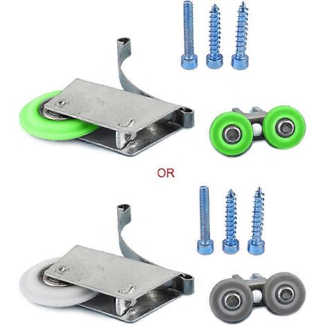 Roulettes pour portes coulissantes compatibles avec armoires, roulettes silencieuses en métal pour portes et fenêtres coulissantes à roulement à billes (1/5)