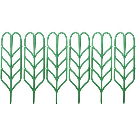 Soporte para plantas de cuerda plástica – 6 piezas de soporte para hortalizas/enredaderas (soporte verde con forma de cardio de 35,5 x 10 cm) (1/5)
