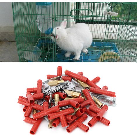 Lot de 20 abreuvoirs à lapins avec tétine et accessoires pour l'abreuvement du bétail (1/5)