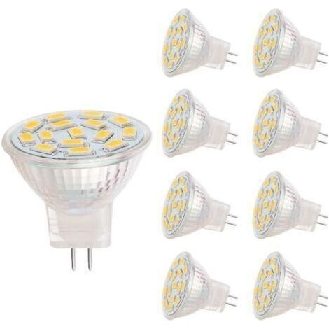 Lampes LED MR11, douille GU4.0, 3 W, correspondant à des lampes halogènes 20-30 W, 12 V AC/DC, 350LM, projecteur 120 °, éclairage sur rail, blanc chaud (3000K, 8 pièces) [Classe énergétique A+] (1/4)