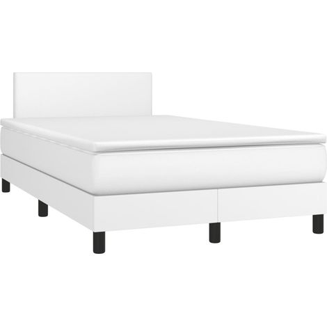 Maison Exclusive - Giroletto a Molle con Materasso Bianco 120x190 cm in Similpelle (1/5)