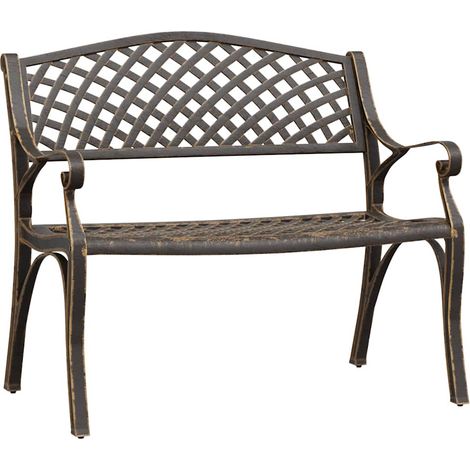 Maison Exclusive - Zahradní lavice 102 cm litý hliník bronzová (1/5)