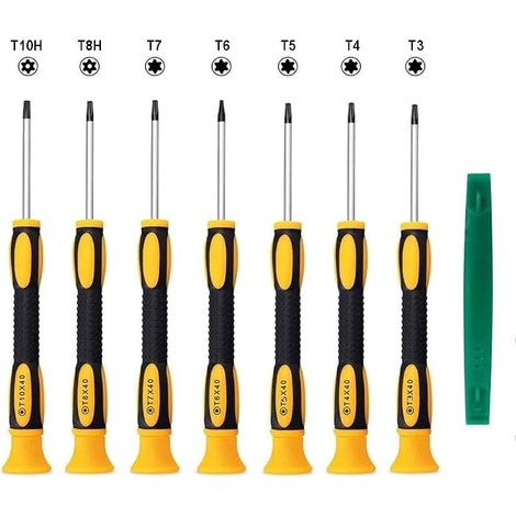 T3 T4 T5 T6 T7 T8 T10 Torx Screwdriver Set Lever Tool V5 V4 V3 360 PC (1/5)