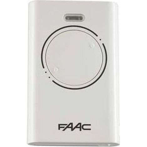 Émetteur radio 2 canaux blanc FAAC XT2 868 MHz, modèle SLH LR 787009, pour portails et volets (1/4)