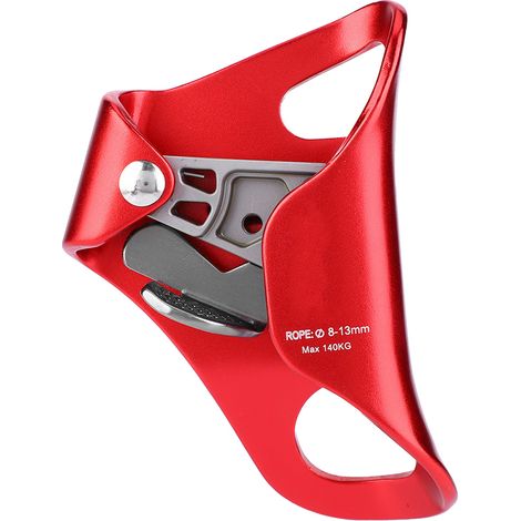 Poignée d'ascension en poignée de poitrine pour équipement d'escalade et de rappel, compatible corde 8-13mm (Rouge) (1/5)