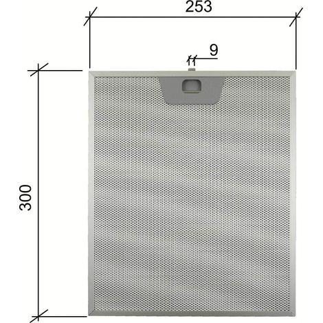 FILTRO CAPPA ALLUMINIO METALLICO ANTIGRASSO FABER UNIVERSALE FRANKE 253x300x8mm (1/2)