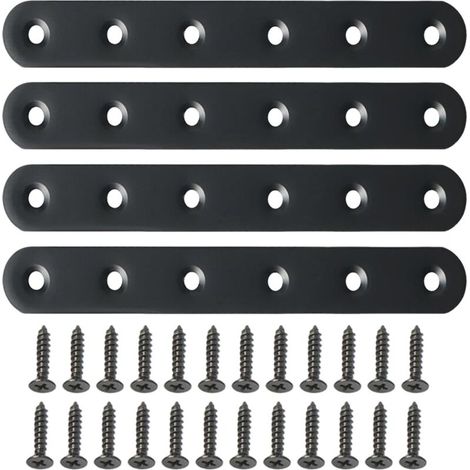 4 Équerres d'Angle Plates et Droites, 15 CM, Supports D'angle Plats Pratique, Équerre Plate avec Vis, Pour Chaise en Bois, Planche, Fenêtre, Meuble