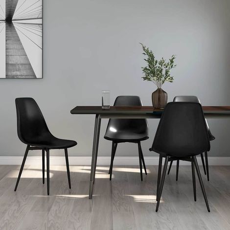 Lot de 4 Chaises de salle à manger - Chaises à dîner Noir PP BV291377 - BonneVie (1/5)