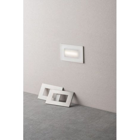 Faretto Segnapasso LED 3W Incasso 350LM Scatola 503 3 in 1 Luce Calda Fredda Naturale CCT Doppia Placca Bianca Nikel IP65