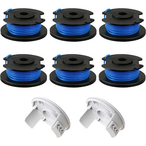Replacement Line Spool for Ryobi One+ AC14RL3A 18V, 24V, 40V Brushcutter, 1.65mm Line Trimmer Replacement Spool, 11ft for Brushcutter (6 Spool + 2 Cap)