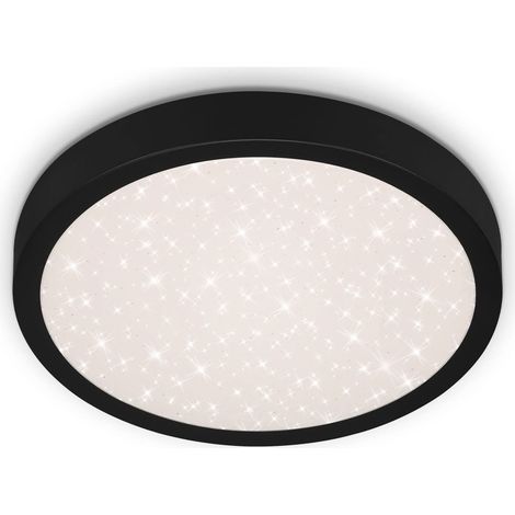 Plafonnier LED à décor étoilé, plafonnier LED plat, température de couleur blanc neutre, 280 mm, noir 3048-015 (1/5)