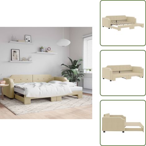 Sofá cama para salón - vidaXL Sofá cama nido tela crema 90x200 cm - Sofá cama para dormitorio