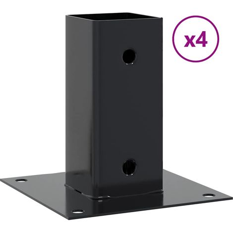 vidaXL Bases de poteau carrées 4 pcs anthracite 61x61 mm