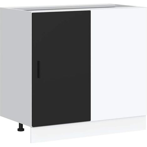 Maison Exclusive - Mobile Base Lavello “Lyon” Nero in Legno Multistrato