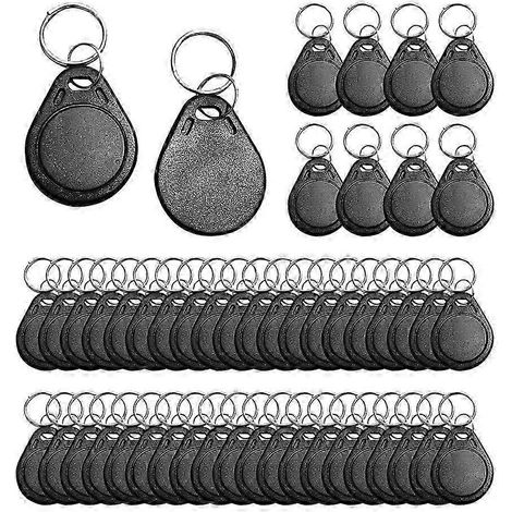 50 porte-clés RFID T5577 inscriptibles 125 kHz, étiquettes de jetons de carte d'identification en champ proche, porte-clés RFID T5577 inscriptibles et réinscriptibles 125 kHz. (1/5)