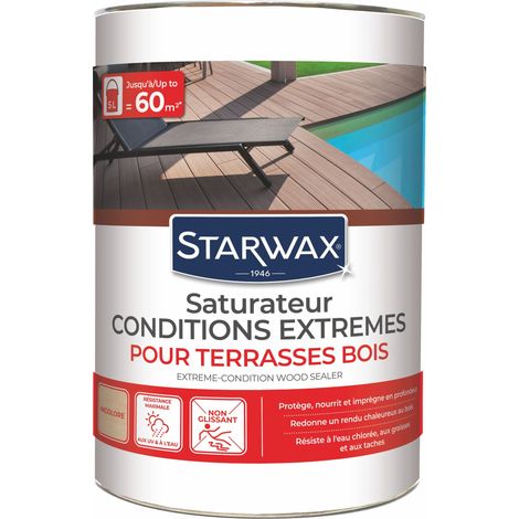 Saturateur bois extérieurs conditions extrêmes 5L Incolore STARWAX