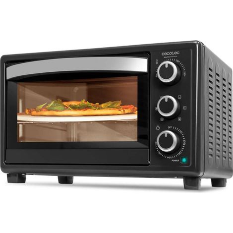 Cecotec – Mini four grill 26L 1500W – Pierre à pizza incluse – Cuisson homogène par convection – Éclairage intérieur pour contrôle