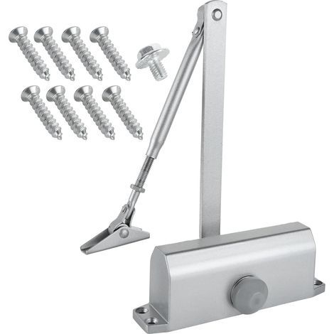 Ferme-Porte Automatique Hydraulique, Groom Fermeture Porte, Ferme Porte à Ressort Réglable, Tampon Fermé Ferme Porte Automatique, Tampon Fermé usage Commercial et Résidentiel Porte de 35-60kg (1/5)