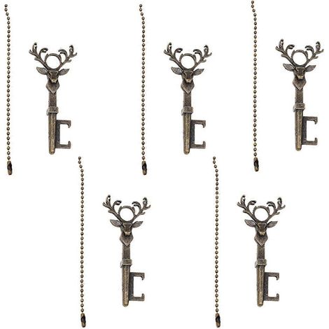 Lot de 5 ouvre-bouteilles de Noël en bronze avec étiquettes, ouvre-bocaux créatifs en forme de tête de cerf et chaînette.-8X3.4cm (1/3)