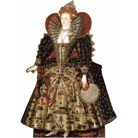 Figurine en carton La reine Elisabeth I 160 cm (1/4)