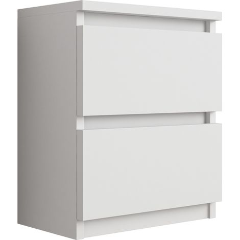Comodino da appoggio con due cassetti – 45 × 36 × 36 cm – colore: Bianco (1/5)