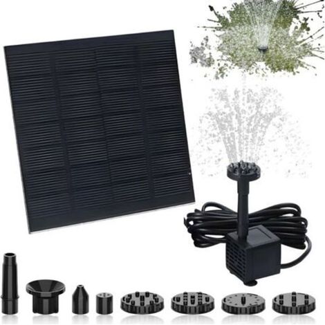 Fuente solar exterior de 1,5 W, bomba solar flotante para estanque de 200 L/H, bomba solar flotante para estanque con 6 boquillas, bomba solar para fuente de estanque, bomba de agua solar para jardín/ (1/5)