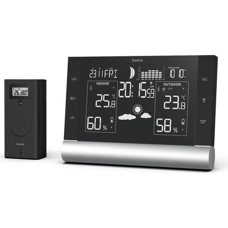 Multifunktionale Black Line Plus Wetterstation mit Alarmfunktion & Barometer (1/4)