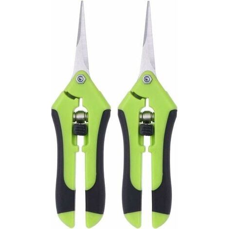 Gabrielle – Sécateur à main professionnel – Lot de 2 ciseaux à élaguer en acier inoxydable – Poignée ergonomique en caoutchouc – Pour coupes précises (1/5)