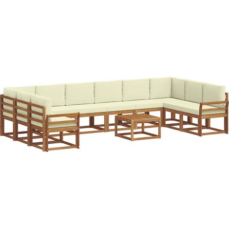 Outdoor Sofa Set with Cushion 11 pcs Natural and Cream vidaXL (1/5)