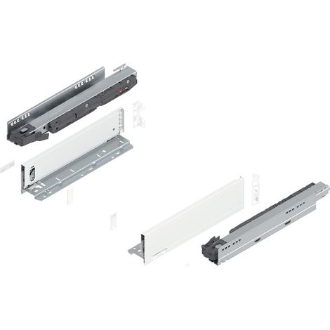 Blum Legrabox pure H M Schubladenschienen Set  1 Paar, 40kg 350mm  Tip On Vollauszug, seidenweiß