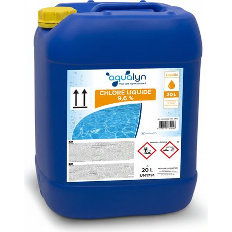 Chlore liquide 9,6 % 20 L Aqualyn Unité