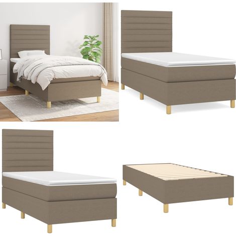 Boxspringbett mit Matratze Taupe 100x200 cm Stoff - Boxspringbett - Doppelbett - Bettenrahmen - Lattenrost - Matratze - Home & Living (1/5)