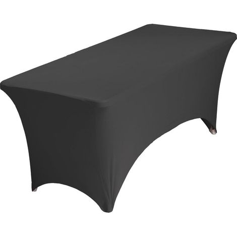 Spandex Tischdecke rechteckig 122cm schwarz, elastisch, waschbar, knitterfrei