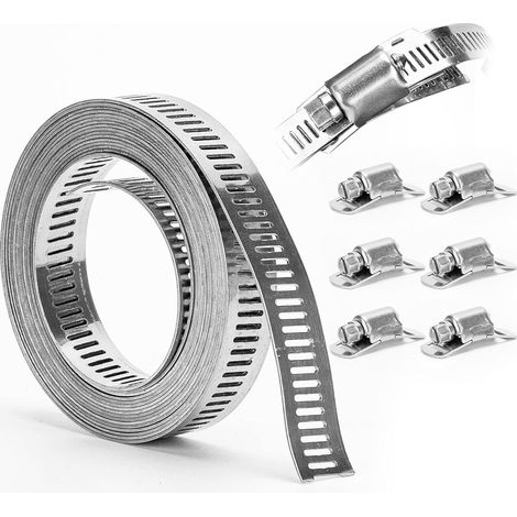 Pinza per fascette stringitubo in acciaio inossidabile senza viti, fascetta stringitubo, fascetta stringitubo in acciaio inossidabile, fascetta stringitubo in metallo, gamma di fascette stringitubo re (1/5)