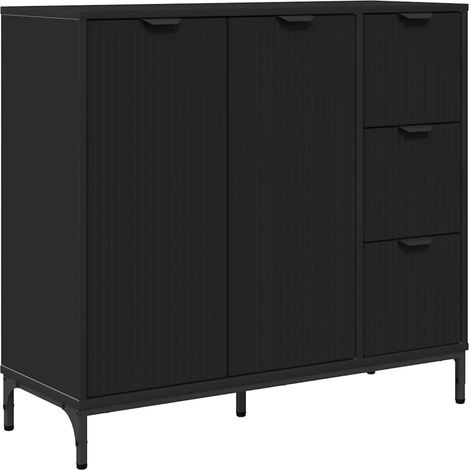 Aparador con cajón Negro 89,5 x 33 x 82 cm Madera de ingeniería vidaXL (1/5)
