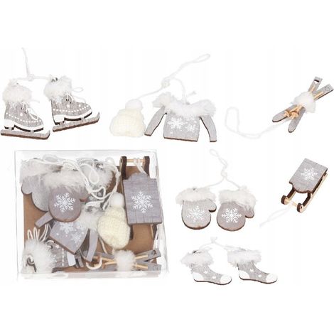 Lot de 6 pendentifs pour boîtes à skis d'hiver (3 à 7 cm) HGM-90147