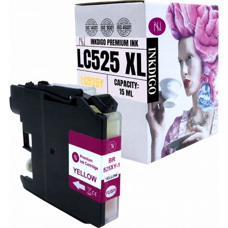 Inchiostro Inkdigo LC525Y compatibile con Brother DCP-J100, MFC-J200 e DCP-J105, certificato TÜV. (1/5)