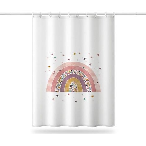 TuseRxln Duschvorhang - FUNMOON - Abstraktes Rosa - 150x180cm - Wasserdicht - Schimmelresistent