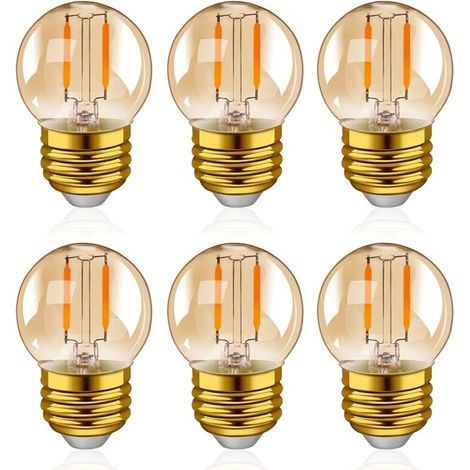 G40 LED Retro Edison Glühlampe Mini-Globus 1W (E27, 6 Stück)