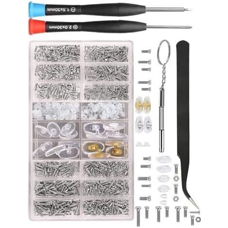 Kit de tournevis pour lunettes, kit d'outils réparation lunettes  - Outil remplacement avec boîtes transparentes à mont