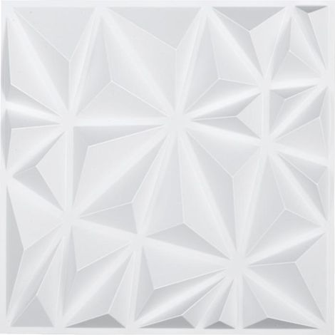 Panneaux Muraux 3D Revêtement Décoratif PVC Blanc Mat 30x30 cm Lot de 33 pour Salon Chambre et Plafond (1/5)