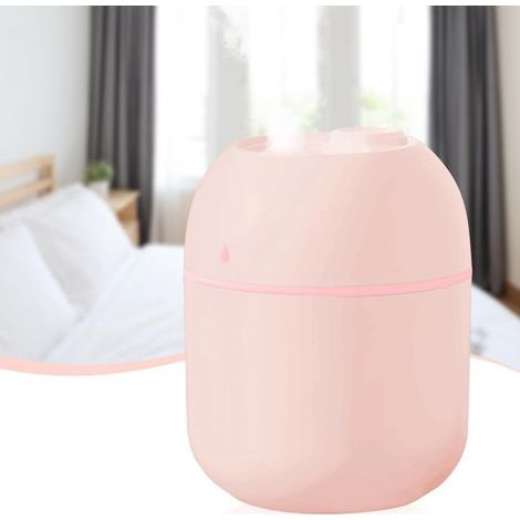 CSPARKV (Rose)Mini Humidificateur - 220 ml Petit Portable USB Alimenté Brouillard Froid Air Bureau Diffuseur avec Lumière Nocturne Souple pour Voiture Chambre Bureau (1/5)
