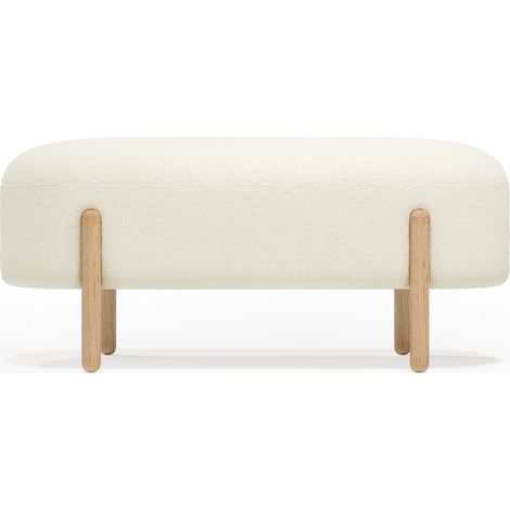 Privatefloor – Banc courbé rembourré en tissu bouclé – Longueur 108 cm – Largeur 39 cm – Hauteur 47 cm – Design scandinave élégant