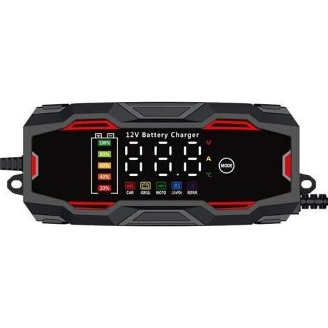 12V 6AChargeur de batterie de voiture 12 V 6 A, chargeur de batterie lithium-fer-phosphate, chargeur d'activation de batterie (1/4)