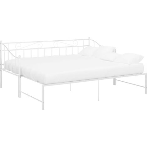 Maison Exclusive - Ausziehsofa Bettgestell Weiß Metall 90x200 cm