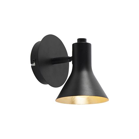 QAZQA Faretto magno - Moderno - Acciaio - Nero - Tondo Max. 1 x Watt